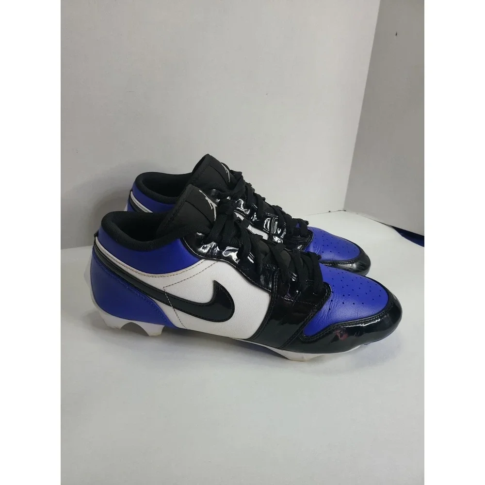 Nike Air Jordan 1 Low TD Football Cleats Royal Black White FJ6245-401 Men's 12
